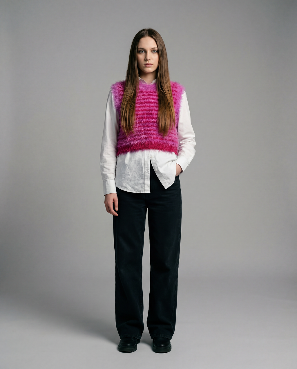 FLUFFFY CROP VEST