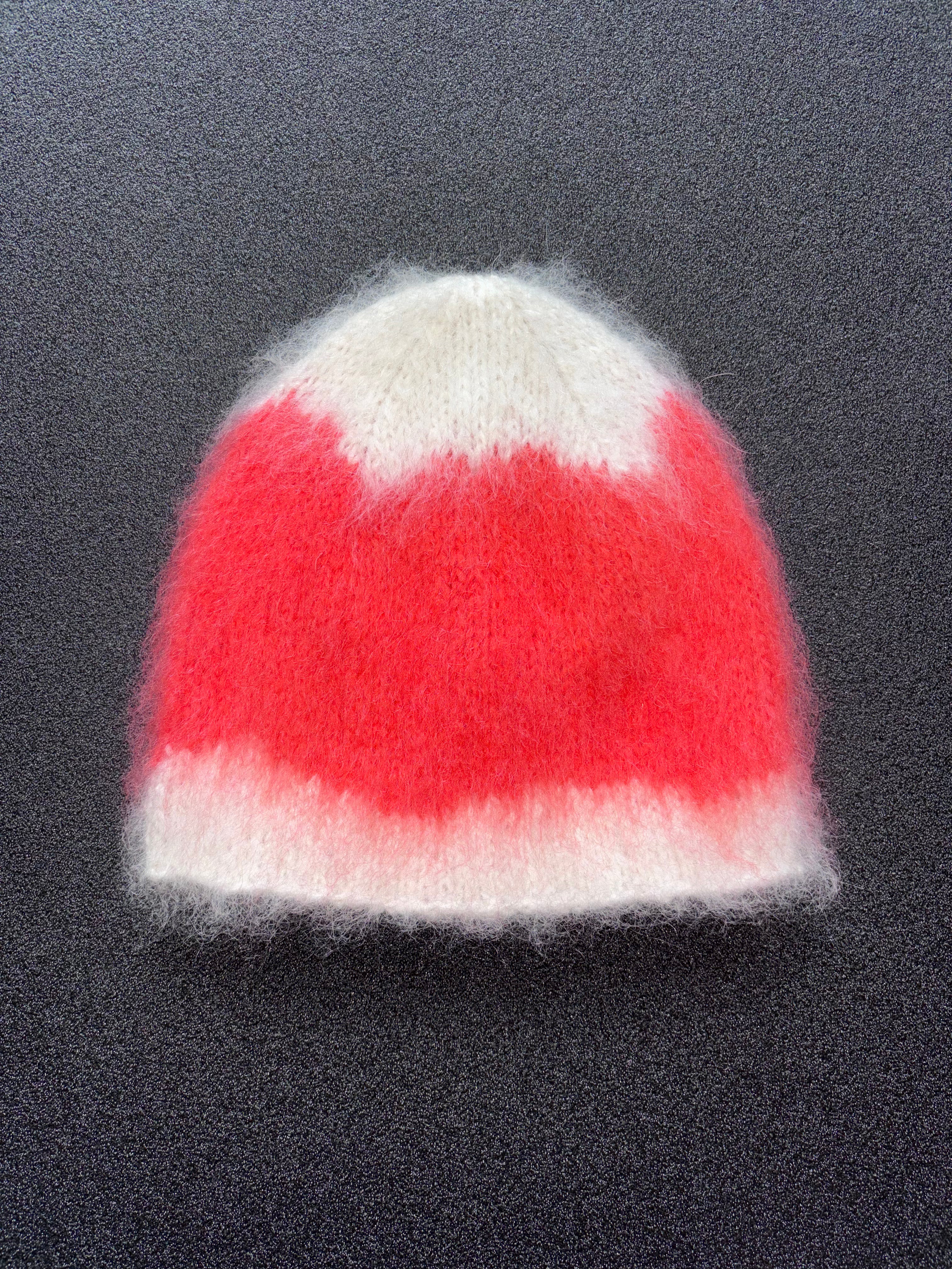 BRUSHED MOHAIR BEANIE CORAL